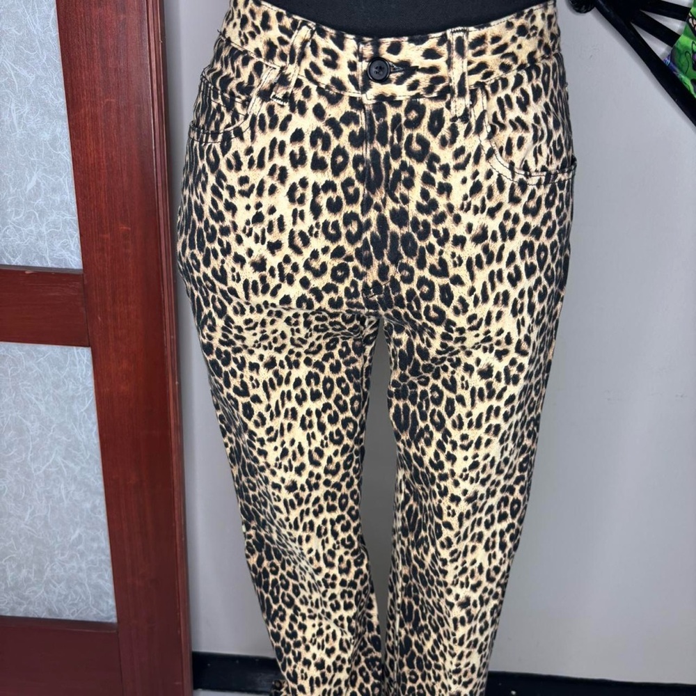 Moda International Leopard Print Straight Leg Pants